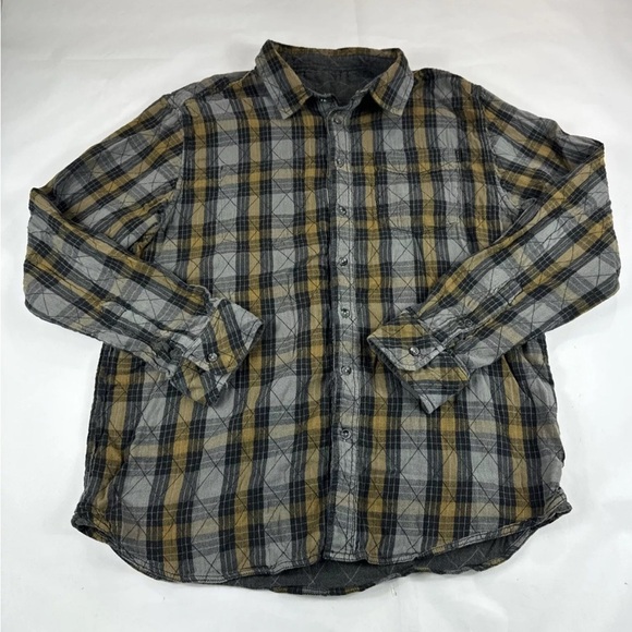 Kavu Reversible Shirt Mens L Plaid Long Sleeve Button Up Flannel Hiking - Picture 3 of 7